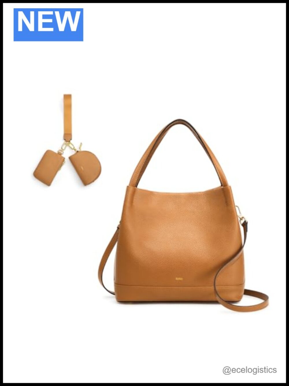 Genuine Leather Handbag & Wristlet Wallet Set with RFID Protection